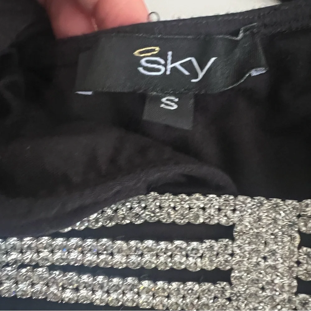 Sky Black Dress with Silver Embellished Waist - Picture 5 of 5